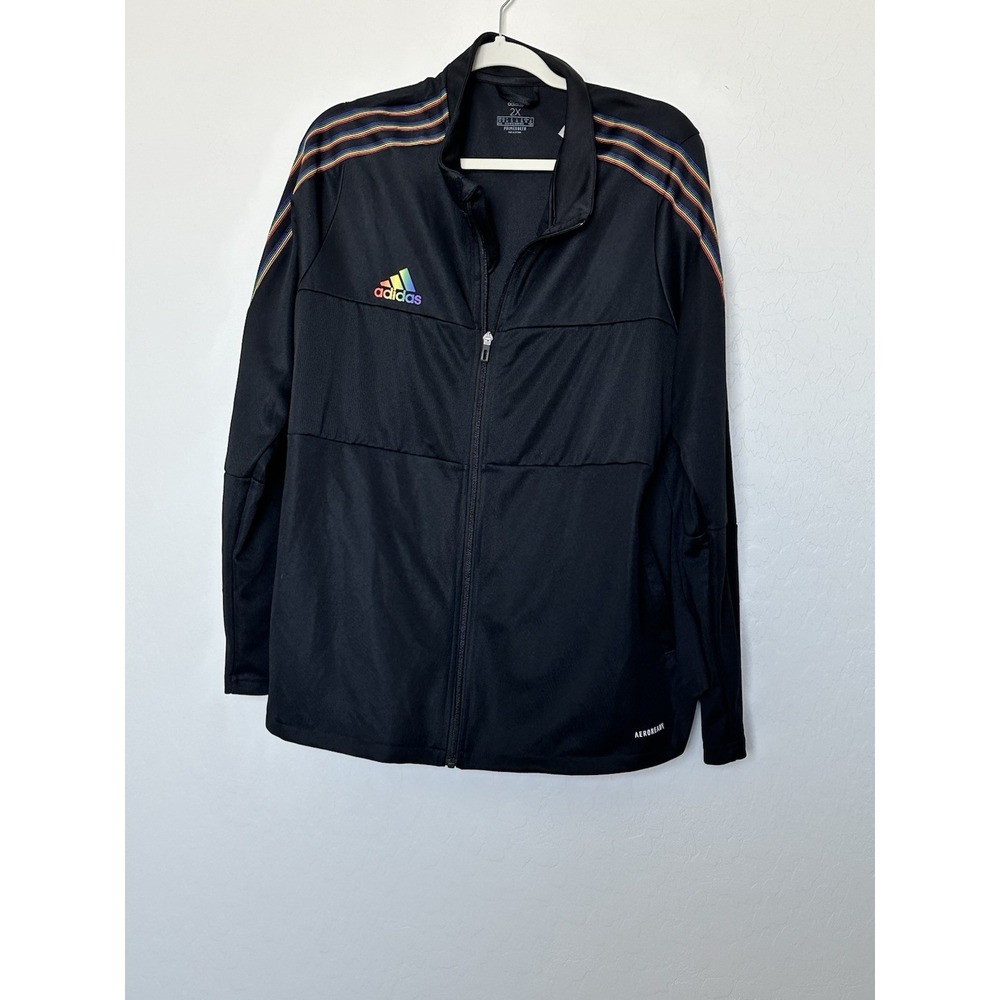 Adidas AEROREADY Track Jacket Womens XL Pride Rainbow 3-Stripes Pride Logo